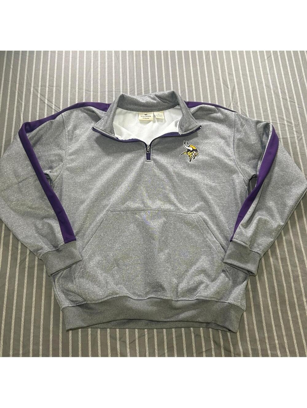 Minnesota Vikings Fanatics quarter-zip pullover midweight jacket Men's XLT